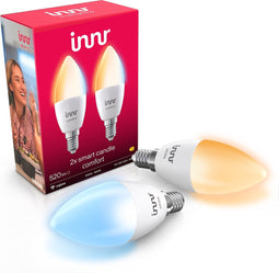 Innr Slimme E14 Kaarslamp - Werkt met Philips Hue*, Amazon Echo (4e gen) - Smart Lamp Warm tot Koel Wit - LED Lamp - LED Kaars Zigbee - Dimbaar - 520 lumen - 2 Pack