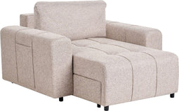 INNVIK - Chaise Longue - Lichtbruin - Polyester