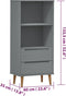 vidaXL - Boekenkast - MOLDE - 60x35x133,5 - cm - massief - grenenhout - grijs
