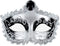 Maskarade Nozze di Figaro - Venetiaans Masker - Zilver - Satijnen Lint - Kant - Juweel Voorhoofd - One Size