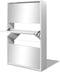 vidaXL - Schoenenkast - drielaags - met - spiegel - 63x17x102,5 - cm - wit