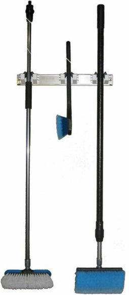 Inox rail met 3 klemmen