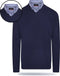 Pierre Cardin Mock Pullover - Heren Sweater - Cashmere elastaan - Blauw - Maat XXL