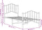 vidaXL - Bedframe - met - hoofd- - en - voeteneinde metaal - wit - 75x190 - cm
