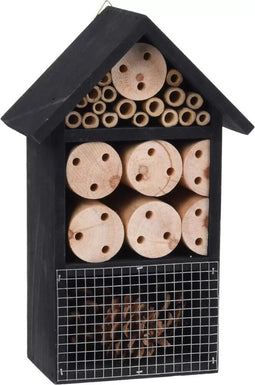Insectenhotel 25 cm zwart Hout