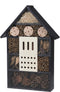 Insectenhotel - Groot vlinderhuis/bijenhuis/ hotel voor insecten - Tuindecoratie - Kleur: Zwart - 35x10x51 cm
