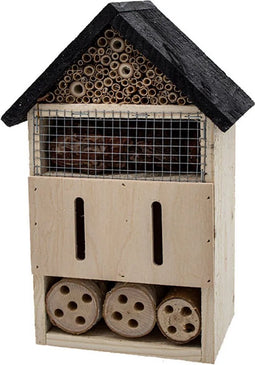 Insectenhotel in huisjesvorm - Zeer degelijk in hout - 10x17x28cm