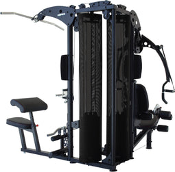 Inspire Fitness M5 Krachtstation - Voor Meerdere Gebruikers - Home Gym - met Lat Bar, EZ Curl Bar, D Handles & Low Row Handles - Matzwart
