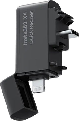 Insta360 X4 Quick Reader geheugenkaartlezer USB-Type C/Lightning Zwart