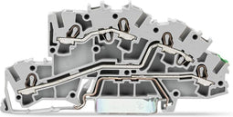 Installatieklemmenblok met meerdere niveaus, met bedieningssleuven, 2,5 mm², N/L/PE, Push-in CAGE CLAMP®, 2,50 mm², grijs