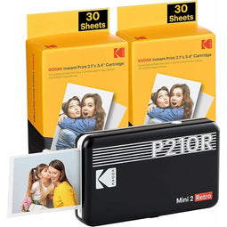 Instant Fotocamera Kodak KODAK MINI 2 RETRO INSTANT PHOTO PRINTER P210R BLACK 2.1X3.4 + 60SHEETS