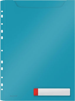 Insteekmap U-model Leitz Cosy harmonica A4 met perforatiestrip PP blauw | 12 stuks