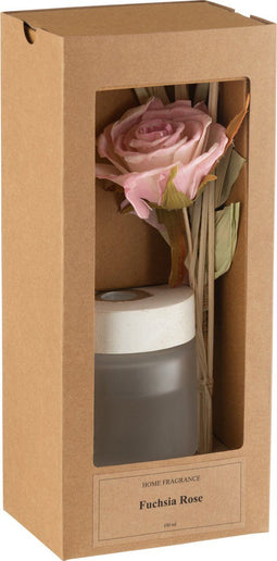 J-Line geurolie + Bloem - glas - roze