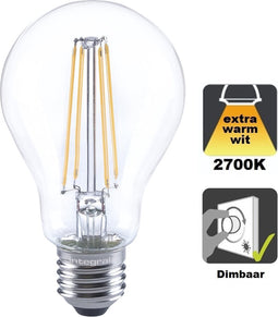 Integral Lexar Led-lamp - E27 - 2700K Warm wit licht - 7 Watt - Dimbaar