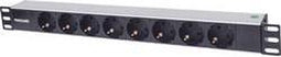 Intellinet 714037 19 inch Stekkerdoos voor patchkast 1.5 HE Geaarde contactdoos Zwart