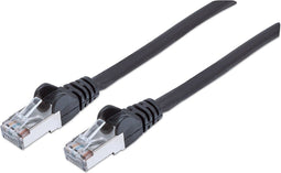 Intellinet 736855 RJ45 Netwerkkabel, patchkabel CAT 6A S/FTP 10.00 m Zwart Folie afscherming, Afscherming gevlochten, H