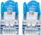 Intellinet 740913 RJ45 Netwerkkabel, patchkabel CAT 6A S/FTP 3.00 m Blauw Folie afscherming, Afscherming gevlochten, Af