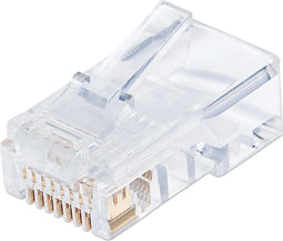 Intellinet 790512 Intellinet pak 100 stuks Cat5e RJ45 modulaire stekker Pro Line UTP 3-punts ader koppeling voor massie