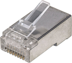 Intellinet Intellinet verpakking van 100 stuks Cat5e modulaire RJ45-stekkers Pro Line STP 3-voudige klem voor gevlochte