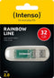(Intenso) Rainbow Line USB stick - 32GB - USB 2.0 - transparant