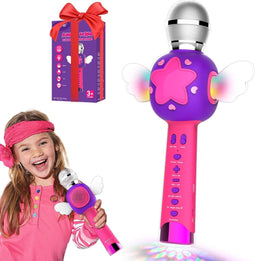 Interactieve Kinder Karaoke Microfoon met LED-Lichten, Geluidseffecten en Opnamefunctie - Ideaal Cadeau voor Sinterklaas of Verjaardag