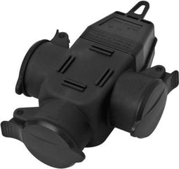 interBär 9007-004.01 3-voudige koppeling Rubber 230 V Zwart IP44