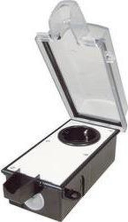 interBär 9015-002.81 Stopcontact (opbouw) Afsluitbaar Zwart, Transparant