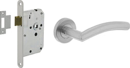 Intersteel Deurbeslag set loopslot wit met deurkruk Lisa/90° basic rvs