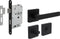 Intersteel Deurbeslag set toiletslot 63/8 zwart met deurkruk Hera en WC-sluiting zwart