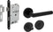 Intersteel Deurbeslag set toiletslot 63/8mm zwart met deurkruk Bastian en WC-sluiting zwart