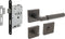 Intersteel Deurbeslag set toiletslot 63/8mm zwart met deurkruk Baustil en WC-sluiting antraciet grijs