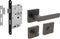 Intersteel Deurbeslag set toiletslot 63/8mm zwart met deurkruk Hera en WC-sluiting antraciet grijs