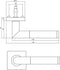 Intersteel Deurkruk Bastian op rozet 55x55x10 mm zwart