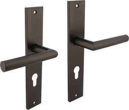 Intersteel Deurkruk Bastian op schild 245x45 mm profielcilindergat 72 mm antracietgrijs