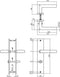 Intersteel Deurkruk Bastian op schild 245x45 mm WC63/8 mm messing titaan PVD