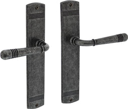 Intersteel Deurkruk Helena op schild blind oud grijs