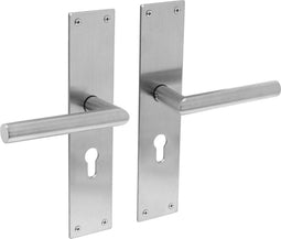 Intersteel Deurkruk Jura met schild 250x55x2mm profielcilindergat 55mm rvs geborsteld
