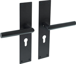 Intersteel Deurkruk Jura met schild 250x55x2mm profielcilindergat 55mm zwart