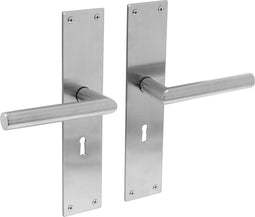 Intersteel Deurkruk Jura met schild 250x55x2mm sleutelgat 56mm rvs geborsteld
