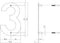 Intersteel Huisnummer 3 150x2mm rvs geborsteld