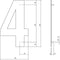 Intersteel Huisnummer 4 XL hoogte 30 cm rvs/mat zwart