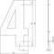 Intersteel Huisnummer 4 XXL hoogte 50 cm rvs geborsteld