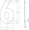 Intersteel Huisnummer 6 XL hoogte 30 cm rvs geborsteld