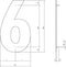 Intersteel Huisnummer 6 XL hoogte 30 cm rvs/mat zwart