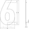 Intersteel Huisnummer 6 XXL hoogte 50 cm rvs geborsteld
