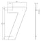 Intersteel Huisnummer 7 XXL hoogte 50 cm rvs/mat zwart