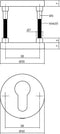 Intersteel Rozet met profielcilindergat ø49x7 mm mat zwart