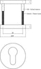 Intersteel Rozet met profielcilindergat ø49x7 mm messing mat titaan PVD