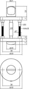 Intersteel Rozet met toilet-/badkamersluiting ø49x7 mm mat zwart