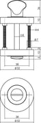 Intersteel Rozet met toilet-/badkamersluiting Ø52x10mm antracietgrijs
